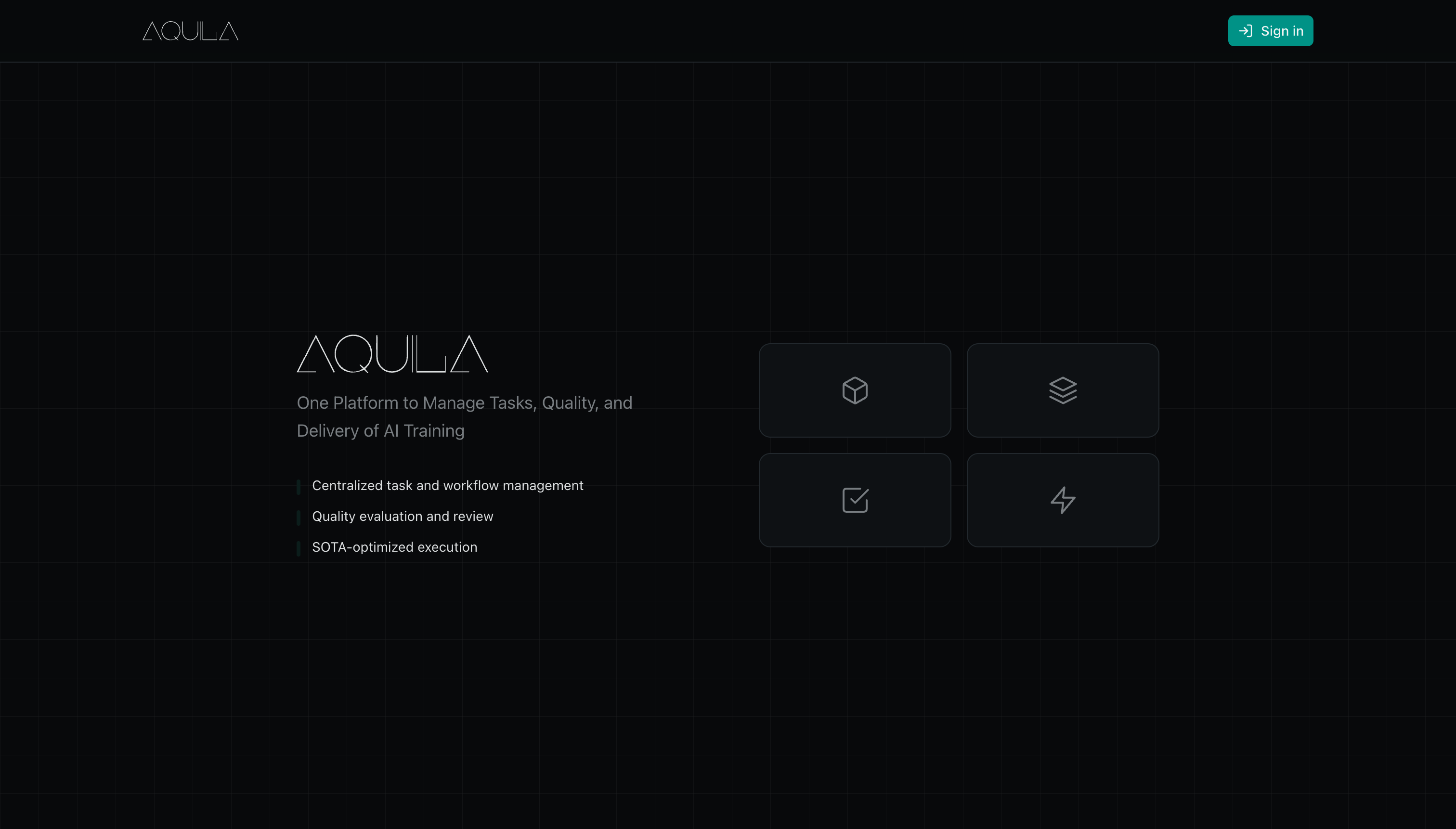 Aquila internal task, quality, and AI training delivery platform